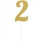 Milestone Gold Glitter Birthday Cake Topper Age 2 []