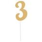 Milestone Gold Glitter Birthday Cake Topper Age 3 []