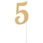 Milestone Gold Glitter Birthday Cake Topper Age 5 []