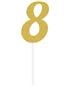 Milestone Gold Glitter Birthday Cake Topper Age 8 []