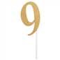 Milestone Gold Glitter Birthday Cake Topper Age 9 []